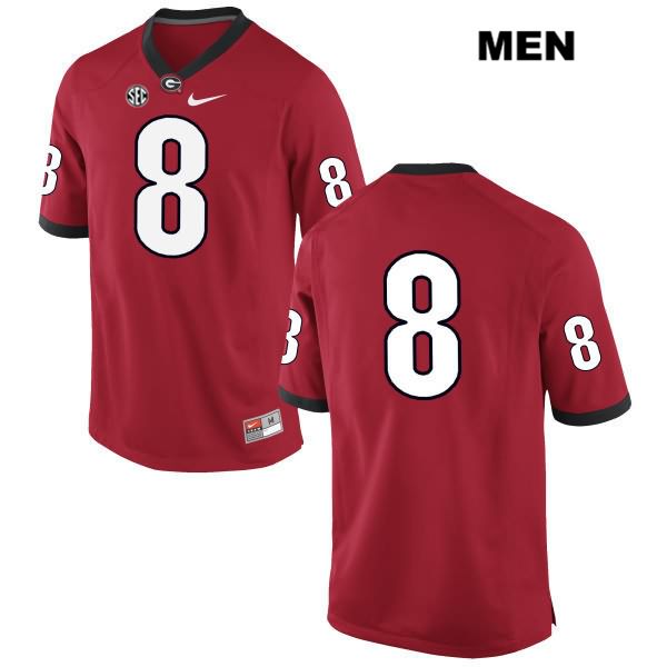Georgia Bulldogs Men's Riley Ridley #8 NCAA No Name Authentic Red Nike Stitched College Football Jersey ZOP6656QS